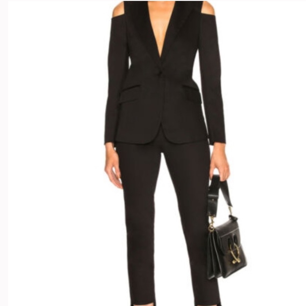 Frame Black Cold-Shoulder Blazer Single Breasted One Button Open Shoulder 6 NWT